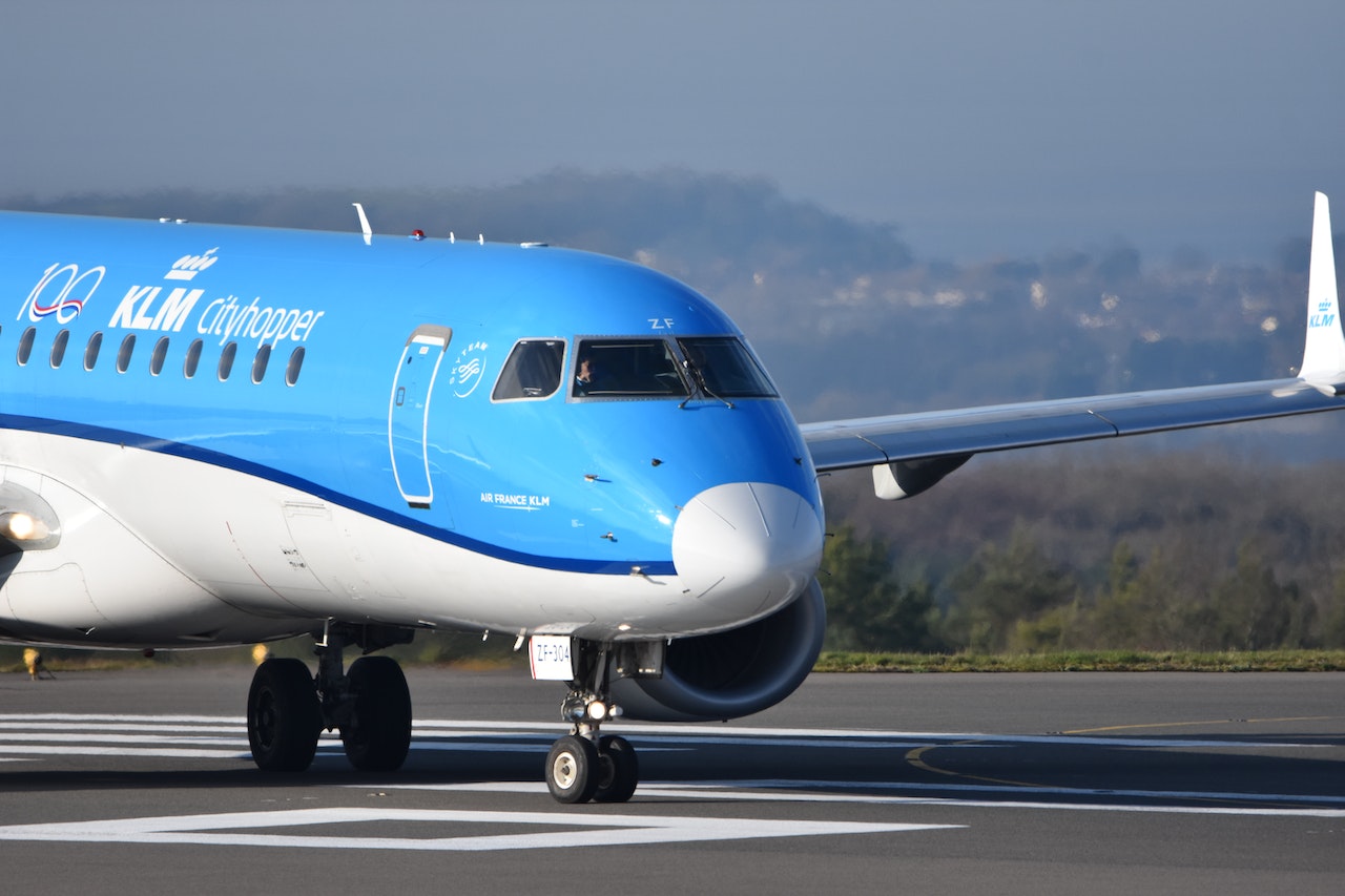 Image of KLM airplane taking off